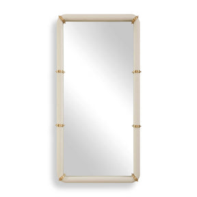Cyprus Leather Mirror - White by Uttermost - View 1