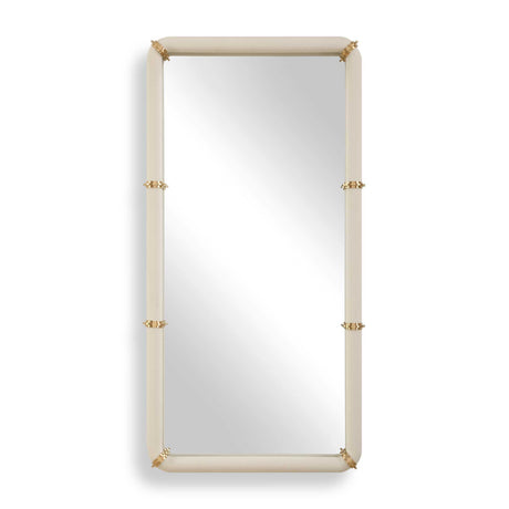 Cyprus Leather Mirror - White by Uttermost - View 1