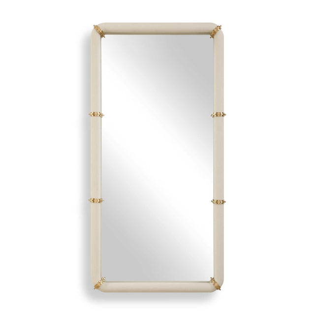 Cyprus Leather Mirror - White by Uttermost - View 1