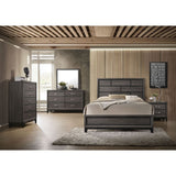 Acme - Valdemar EK Bed 27047EK Weathered Gray Finish