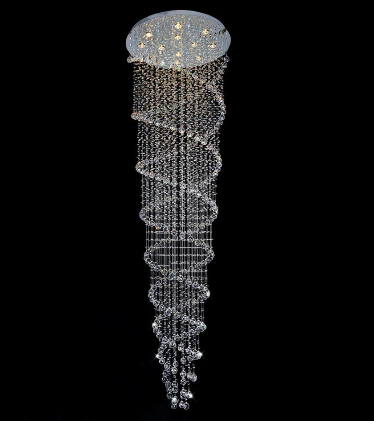Crystal Chandelier Double Helix// 12 Light  | Finesse
