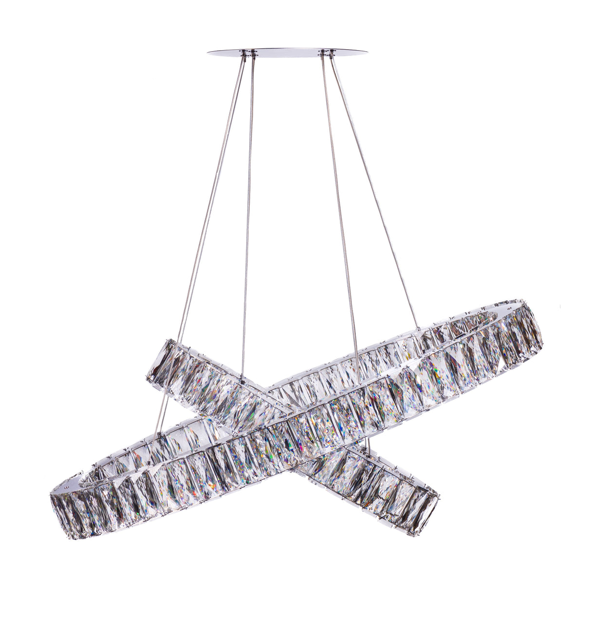 Crystal Elegance LED Chandelier // 2 Ovals  | Finesse