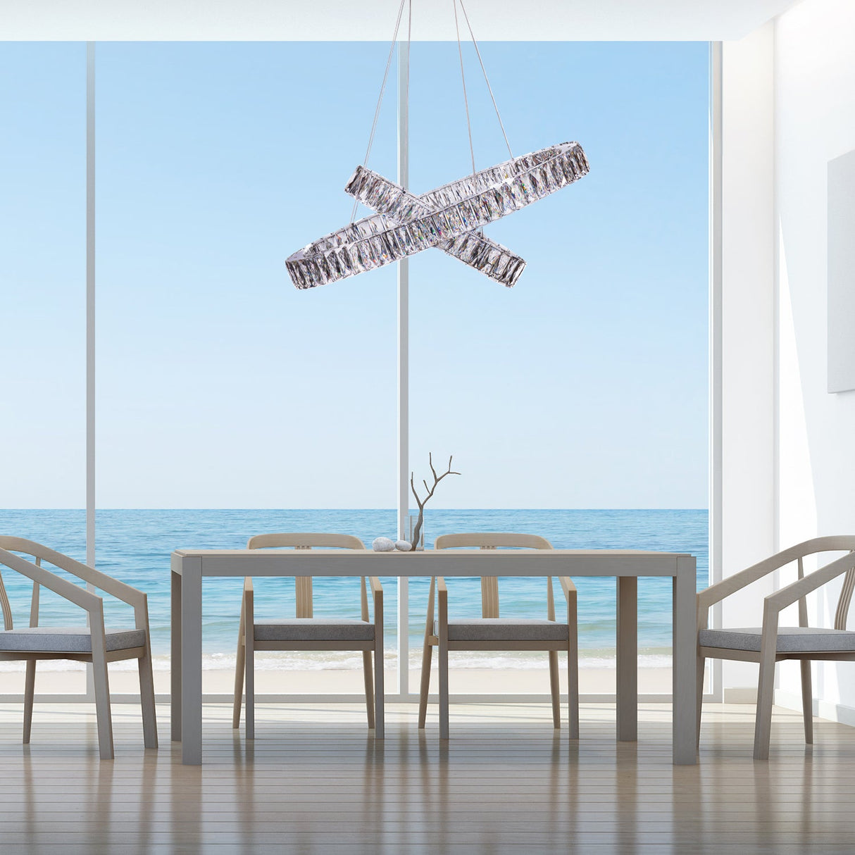 Crystal Elegance LED Chandelier // 2 Ovals  | Finesse