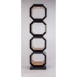Artmax Black & Gold Etagere – Luxury Handpainted Display Cabinet with Lighting