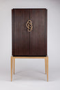 Dark Cherry Fluted Cabinet 2706-S with Gold Metal Base – Artmax - sold by Home Elegance USA