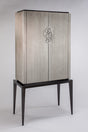 Artmax 2708-S Cabinet | Hand-Painted Silver Fluted Accent Storage Cabinet