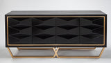 Black Wood Veneer Cabinet 2710-S and Gold Metal Legs – Artmax - Home Elegance USA