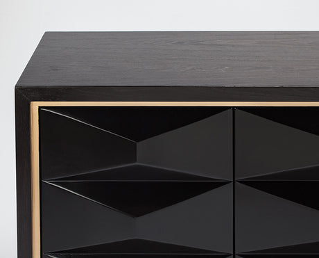 Black Wood Veneer Cabinet 2710-S and Gold Metal Legs – Artmax - sold by Home Elegance USA