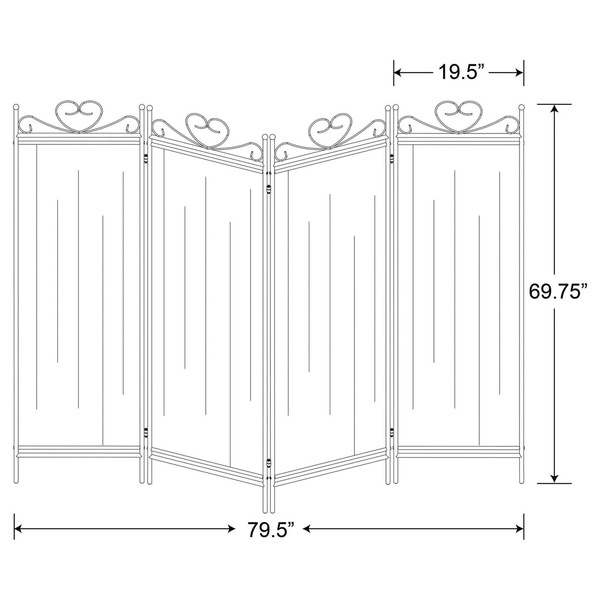 Dove 4 - panel Folding Screen Beige and Black - 2710 - image - 7