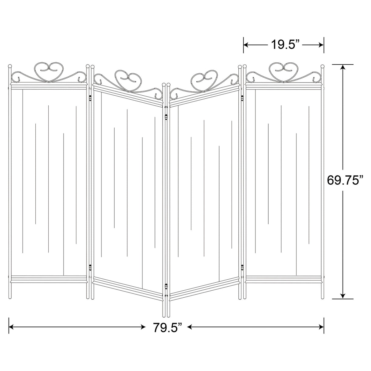 4 Panel Room Divider - Dove 4-panel Folding Screen Beige and Black