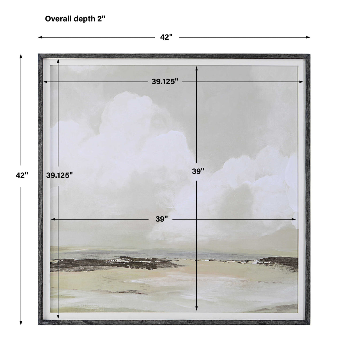 Soft Clouds Framed Print - Silver by Uttermost - View 7