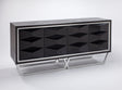 Artmax 2715-S Cabinet | 72-Inch Hand-Painted Black Spike Design Storage Cabinet