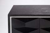 Artmax 2715-S Cabinet | 72-Inch Hand-Painted Black Spike Design Storage Cabinet