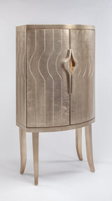 Artmax Contemporary Two-Door Cabinet | Silverleaf & Soft Goldleaf Luxury Storage