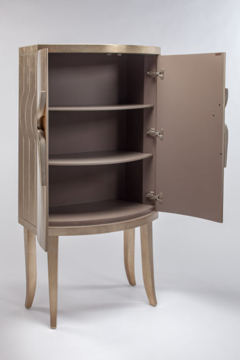 Artmax Contemporary Two-Door Cabinet | Silverleaf & Soft Goldleaf Luxury Storage