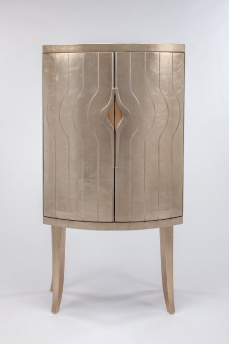 Artmax Contemporary Two-Door Cabinet | Silverleaf & Soft Goldleaf Luxury Storage