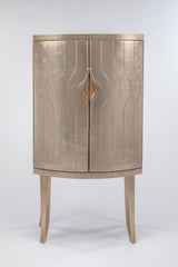 Artmax Contemporary Two-Door Cabinet | Silverleaf & Soft Goldleaf Luxury Storage
