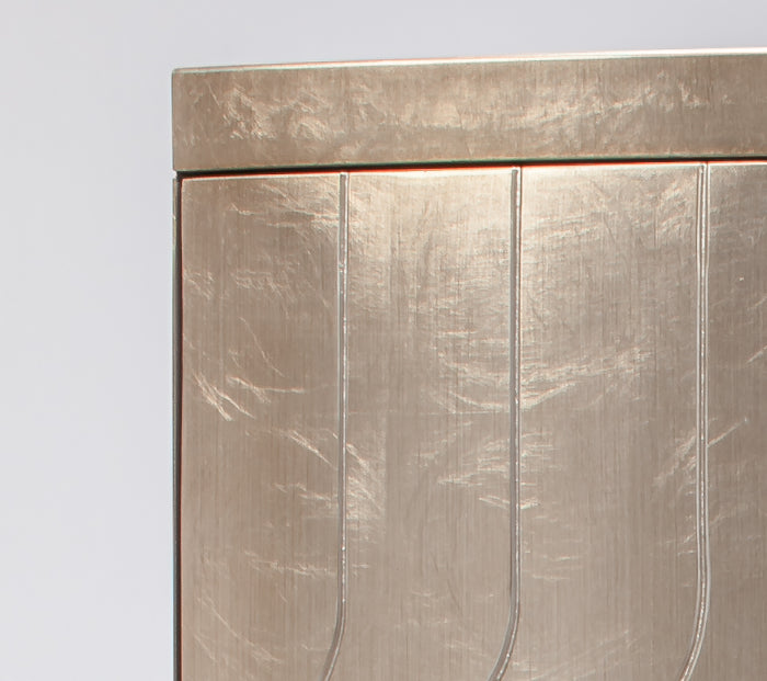 Artmax Contemporary Two-Door Cabinet | Silverleaf & Soft Goldleaf Luxury Storage