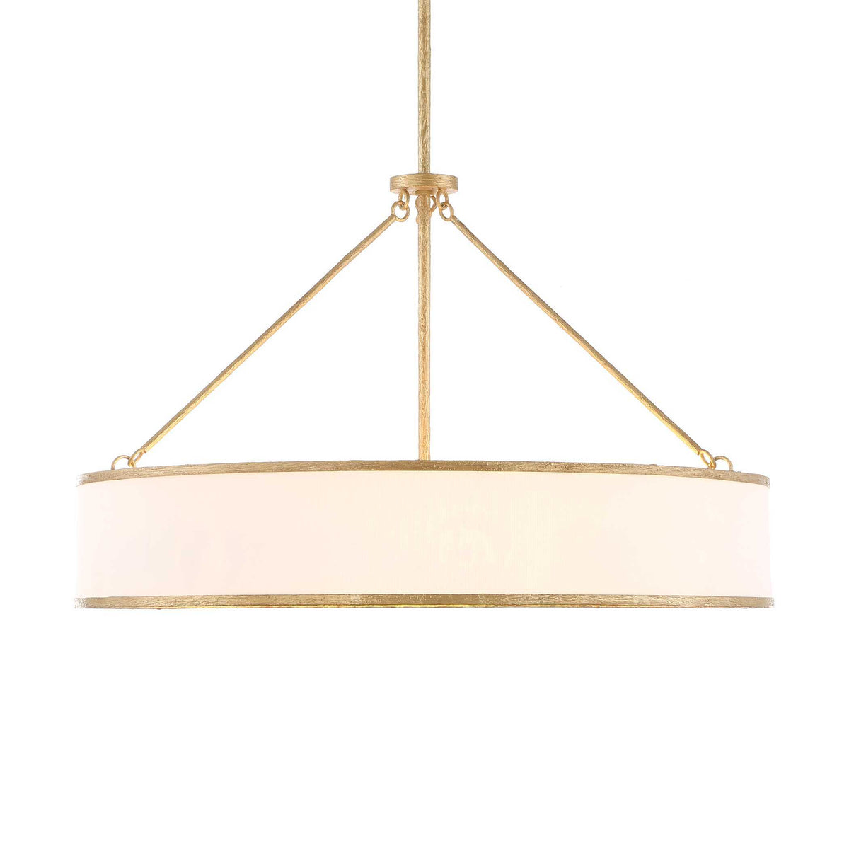 Algiers 8 Light Drum Pendant - Gold / White by Uttermost - View 6