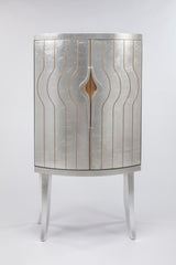 Artmax 2720 Silverleaf Cabinet with Etched Gold Lines | 2720-S2