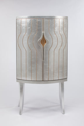 Artmax 2720 Silverleaf Cabinet with Etched Gold Lines | 2720-S2