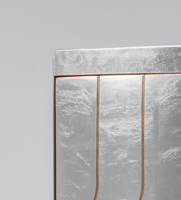 Artmax 2720 Silverleaf Cabinet with Etched Gold Lines | 2720-S2