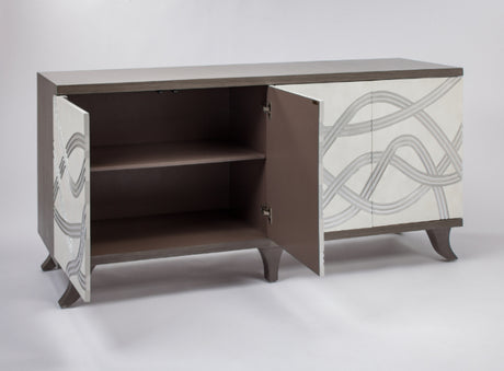 Frosty White & Silver Carved Cabinet 2721-S with Optional Wall Mirror – Artmax - sold by Home Elegance USA