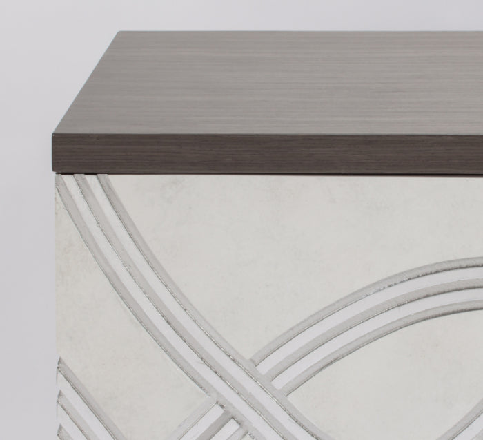 Frosty White & Silver Carved Cabinet 2721-S with Optional Wall Mirror – Artmax - Home Elegance USA