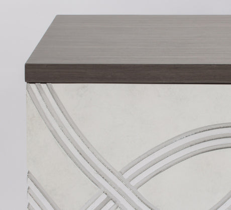 Frosty White & Silver Carved Cabinet 2721-S with Optional Wall Mirror – Artmax - sold by Home Elegance USA