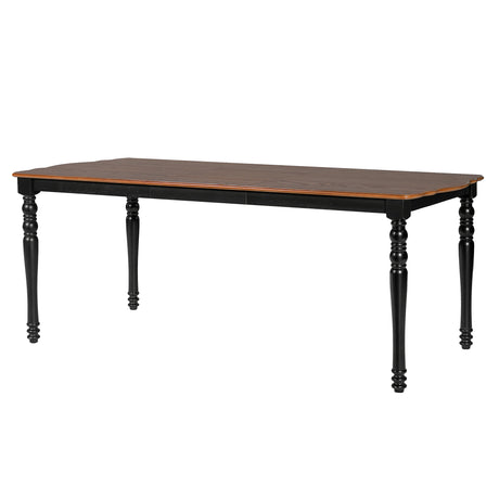 7-Piece Dining Table Set, 60inch to 78inch Extendable Wood Dining Table with Removable Leaf, Kitchen Table Set with 6 Upholstered Side Chair, Dining Table Set for 6 - sold by Home Elegance USA