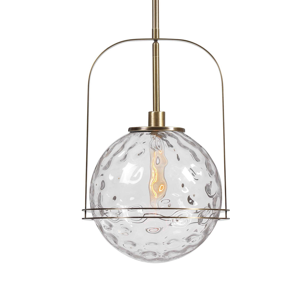 Mimas 1 Light Globe Pendant - Gold / Silver by Uttermost - View 1