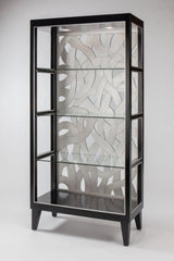 Contemporary Curio Cabinet In Black/Silver FInish | Artmax - Home Elegance USA