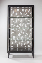 Contemporary Curio Cabinet In Black/Silver FInish | Artmax - Home Elegance USA