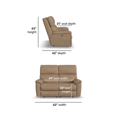 Porter Power Reclining Loveseat With Power Headrest & Lumbar | Flexsteel