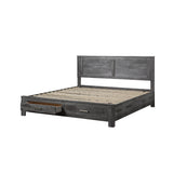 Acme - Vidalia Queen Bed W/Storage 27330Q Rustic Gray Oak Finish