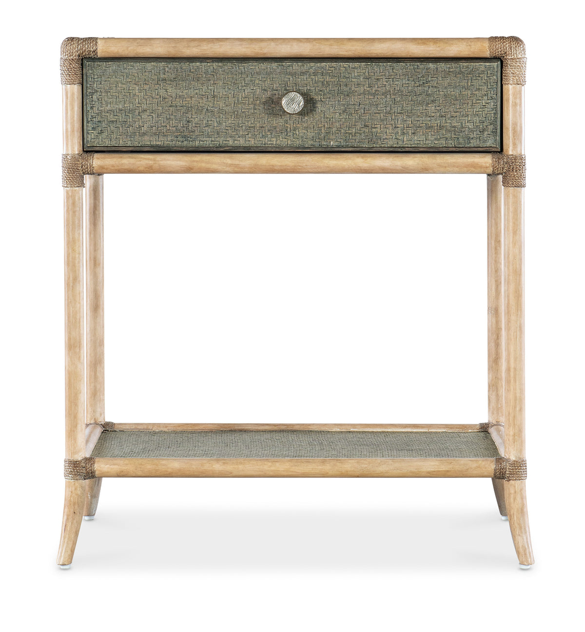 Retreat Pole Rattan Bedside Table - Beige / Green by Hooker Furniture - View 4