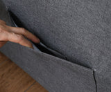 Zoey Dark Gray Linen Convertible Sleeper Sofa with Side Pocket - Home Elegance USA