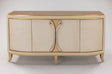 Bone Faux Leather Cabinet 2739-S with Goldleaf Trim – Artmax - sold by Home Elegance USA