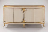 Bone Faux Leather Cabinet 2739-S with Goldleaf Trim – Artmax - Home Elegance USA