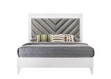 Acme - Chelsie Queen Bed 27390Q Gray Fabric & White Finish