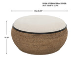 Island Straw Storage Ottoman / Coffee Table - Dark Brown / White by Uttermost - View 6