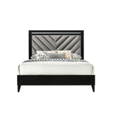 Acme - Chelsie EK Bed 27407EK Gray Fabric & Black Finish