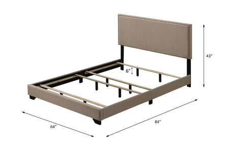 Acme - Leandros Queen Bed 27420Q Beige Fabric