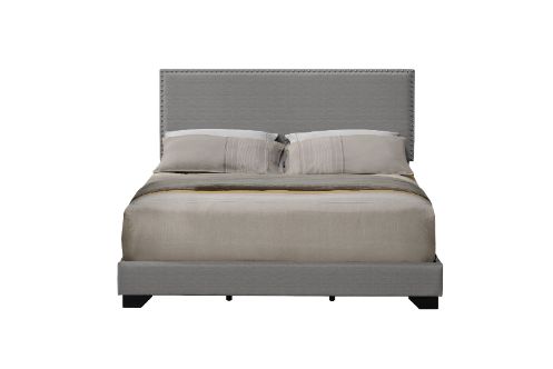 Acme - Leandros Queen Bed 27430Q Light Gray Fabric