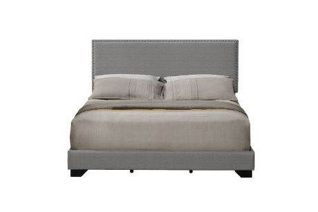 Acme - Leandros Queen Bed 27430Q Light Gray Fabric