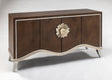 Artmax 2744-S Cabinet | 68-Inch Chevron Zebra Wood Storage Cabinet with Optional Mirror