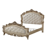 Acme - Gorsedd CK Bed 27434CK Fabric & Golden Ivory Finish