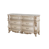 Acme - Gorsedd Dresser W/Marble Top 27445 Marble Top & Golden Ivory Finish