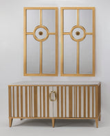 Artmax Silverleaf & Goldleaf Cabinet – Luxury Handpainted Storage with Optional Quartz Accent Mirror