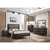 Acme - Tablita Queen Bed 27460Q Fabric & Dark Merlot Finish